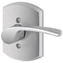 Schlage Merano Right Handed Non-Turning One-Sided Dummy Door Lever with Decorative Greenwich Trim Satin Chrome