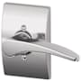 Schlage Manhattan Right Handed Non-Turning One-Sided Dummy Door Lever with Decorative Century Trim Bright Chrome