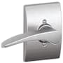 Schlage Manhattan Left Handed Non-Turning One-Sided Dummy Door Lever with Decorative Century Trim Satin Chrome