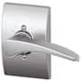 Schlage Manhattan Right Handed Non-Turning One-Sided Dummy Door Lever with Decorative Century Trim Satin Chrome