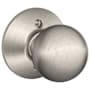 Schlage Orbit Non-Turning One-Sided Dummy Door Knob for One Side of the Door Satin Nickel