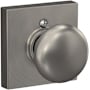 Schlage Plymouth Non-Turning One-Sided Dummy Door Knob with Collins Trim Satin Nickel
