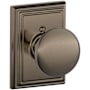 Schlage Plymouth Non-Turning One-Sided Dummy Door Knob with Decorative Addison Rosette Antique Pewter