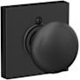 Schlage Plymouth Non-Turning One-Sided Dummy Door Knob with Collins Trim Matte Black