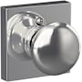 Schlage Plymouth Non-Turning One-Sided Dummy Door Knob with Collins Trim Bright Chrome