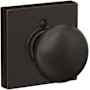 Schlage Plymouth Non-Turning One-Sided Dummy Door Knob with Collins Trim Aged Bronze