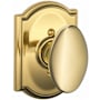 Schlage Siena Non-Turning One-Sided Dummy Door Knob with Decorative Camelot Trim Polished Brass