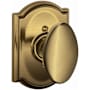 Schlage Siena Non-Turning One-Sided Dummy Door Knob with Decorative Camelot Trim Antique Brass