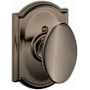 Schlage Siena Non-Turning One-Sided Dummy Door Knob with Decorative Camelot Trim Antique Pewter