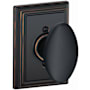 Schlage Siena Non-Turning One-Sided Dummy Door Knob with Decorative Addison Trim Aged Bronze