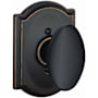 Schlage Siena Non-Turning One-Sided Dummy Door Knob with Decorative Camelot Trim Aged Bronze