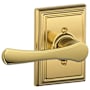 Schlage Avila Non-Turning One-Sided Dummy Door Lever with Decorative Addison Trim Polished Brass