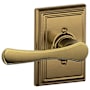 Schlage Avila Non-Turning One-Sided Dummy Door Lever with Decorative Addison Trim Antique Brass