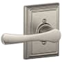 Schlage Avila Non-Turning One-Sided Dummy Door Lever with Decorative Addison Trim Satin Nickel