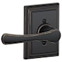 Schlage Avila Non-Turning One-Sided Dummy Door Lever with Decorative Addison Trim Aged Bronze