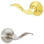 Schlage Accent Left Handed Privacy Door Lever Set - Split Finish Only Polished Brass x Satin Nickel