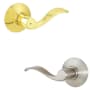 Schlage Accent Right Handed Privacy Door Lever Set - Split Finish Only Polished Brass x Satin Nickel