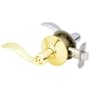 Schlage Accent Left Handed Privacy Door Lever Set - Split Finish Only Polished Brass x Polished Chrome