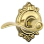 Schlage Accent Privacy Door Lever Set with Decorative Brookshire Trim Polished Brass