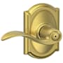 Schlage Accent Privacy Door Lever Set with Decorative Camelot Trim Satin Brass