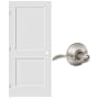 Schlage 28" W x 80" H Double Panel Left Handed Interior Prehung Door with 6-9/16" Door Jamb and Accent Privacy Door lever Set Satin Nickel