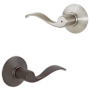 Schlage Accent Left Handed Privacy Door Lever Set - Split Finish Only Satin Nickel x Aged Bronze