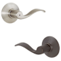 Schlage Accent Right Handed Privacy Door Lever Set - Split Finish Only Satin Nickel x Aged Bronze