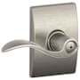 Schlage Accent Privacy Door Lever Set with Decorative Century Trim Satin Nickel