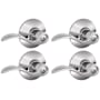 Schlage Accent Privacy Door Lever Set with Plymouth Rose - Pack of 4 Bright Chrome