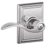 Schlage Accent Privacy Door Lever Set with Decorative Addison Trim Bright Chrome