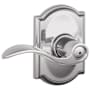 Schlage Accent Privacy Door Lever Set with Decorative Camelot Trim Polished Chrome