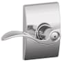 Schlage Accent Privacy Door Lever Set with Decorative Century Trim Bright Chrome