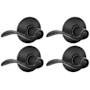 Schlage Accent Privacy Door Lever Set with Plymouth Rose - Pack of 4 Aged Bronze
