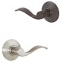 Schlage Accent Left Handed Privacy Door Lever Set - Split Finish Only Aged Bronze x Satin Nickel