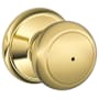 Schlage Andover Privacy Door Knob Set Polished Brass