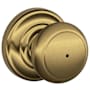 Schlage Andover Privacy Door Knob Set with Decorative Andover Trim Antique Brass
