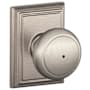 Schlage Andover Privacy Door Knob Set with Decorative Addison Trim Satin Nickel