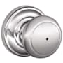 Schlage Andover Privacy Door Knob Set with Decorative Andover Trim Bright Chrome