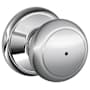 Schlage Andover Privacy Door Knob Set Satin Chrome