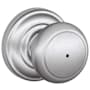 Schlage Andover Privacy Door Knob Set with Decorative Andover Trim Satin Chrome
