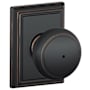 Schlage Andover Privacy Door Knob Set with Decorative Addison Trim Aged Bronze