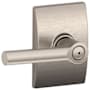 Schlage Broadway Privacy Door Lever Set with Decorative Century Trim Satin Nickel