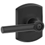 Schlage Broadway Privacy Door Lever Set with Decorative Greenwich Trim Matte Black