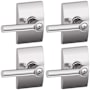 Schlage Broadway Privacy Door Lever Set with Decorative Century Trim - Pack of 4 Bright Chrome