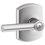 Schlage Broadway Privacy Door Lever Set with Decorative Greenwich Trim Bright Chrome