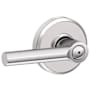 Schlage Broadway Privacy Door Lever Set with Decorative Greyson Trim Polished Chrome