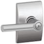 Schlage Broadway Privacy Door Lever Set with Decorative Century Trim Satin Chrome