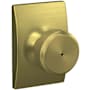 Schlage Bowery Privacy Knob Set with Decorative Century Trim Satin Brass