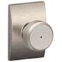 Schlage Bowery Privacy Knob Set with Decorative Century Trim Satin Nickel