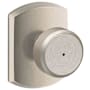 Schlage Bowery Privacy Door Knob Set with Decorative Greenwich Trim Satin Nickel